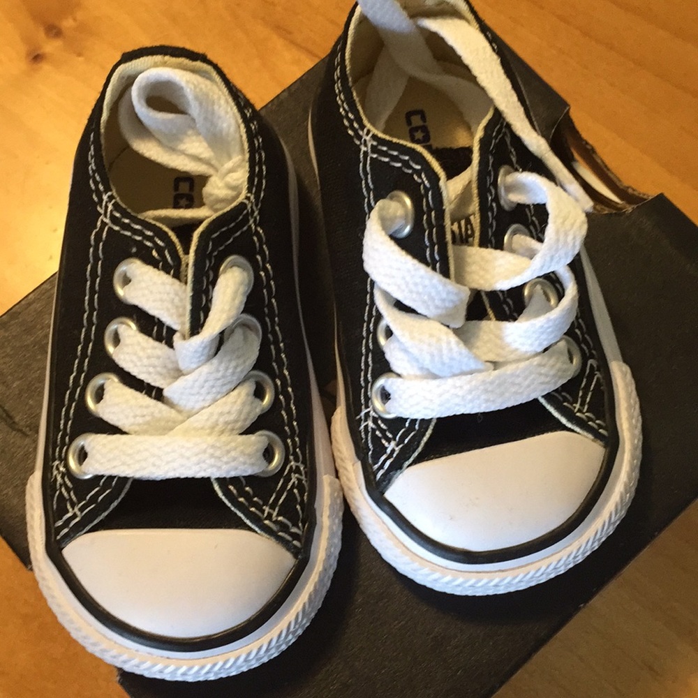 Brand new in box baby converse. Black size 2